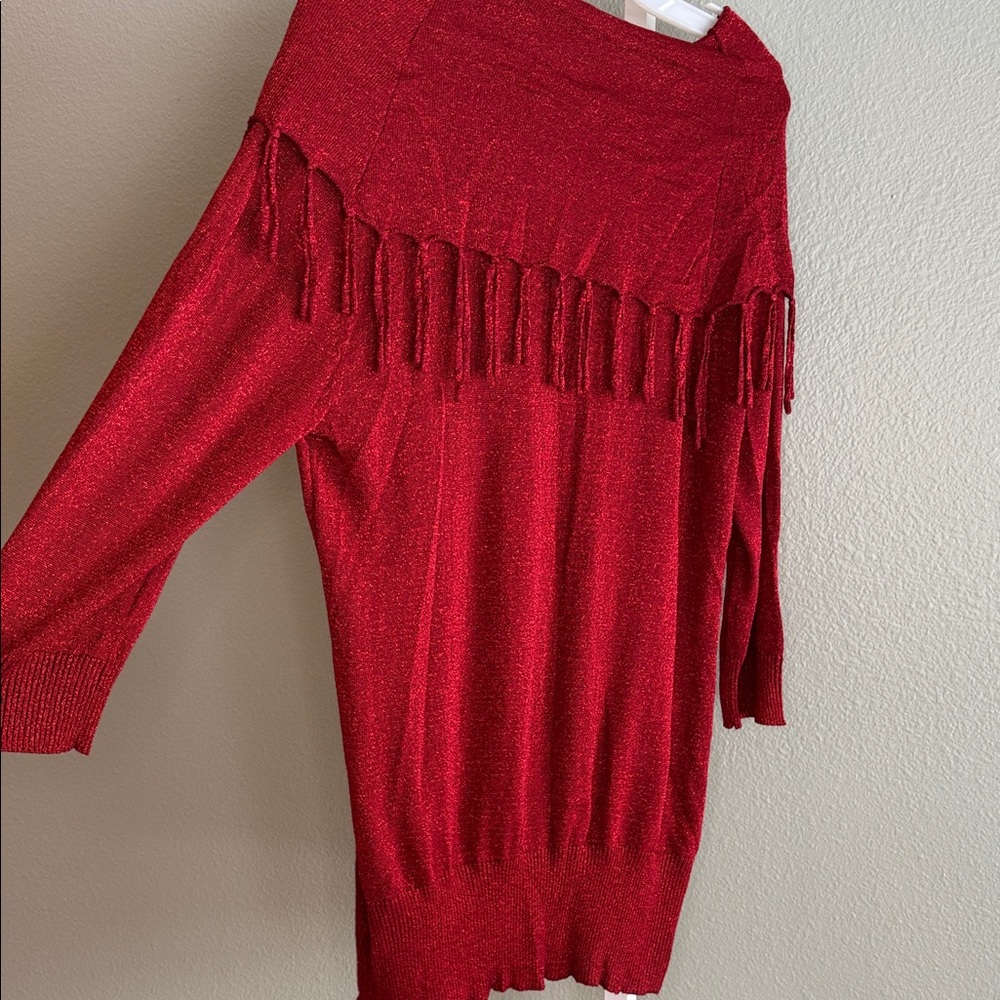 Studio Works Red Off-the-Shoulder Sweater - Picture 5 of 6